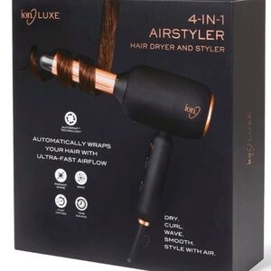 New ION 4-in-1 Black and Gold Hair Dryer and Styler-AMAZING!